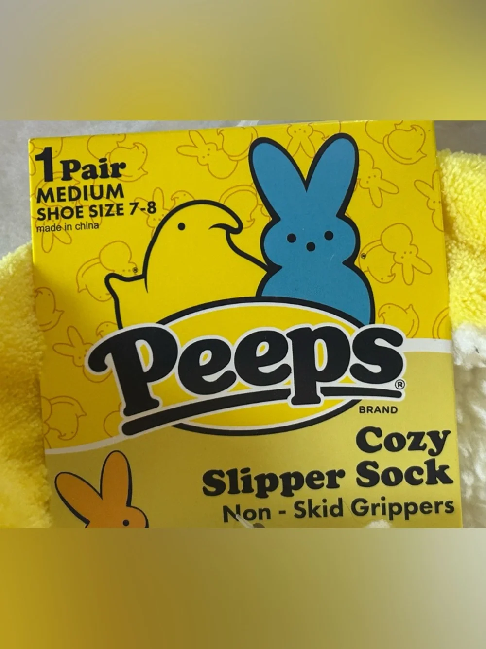 NEW!!! Peeps Cozy Slipper Socks And Storybook Set-Medium Shoe Size 7-8 (NWT)